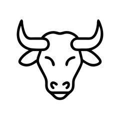 Bull Vector Silhouette on White Background – High-Quality Illustration