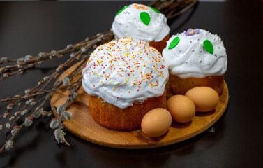 easter cake and eggs