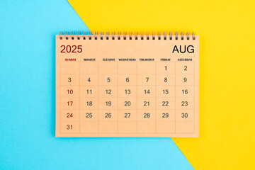 August 2025 brown calendar for 2025 year.