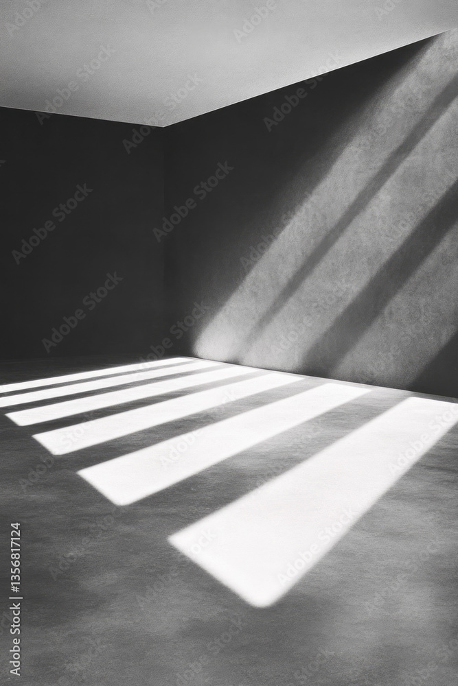 Poster a balanced interplay of light, space, and form--minimal yet emotionally radiant,