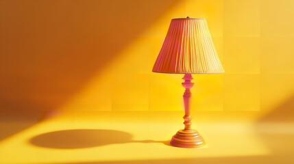 Vintage lamp on a yellow Background