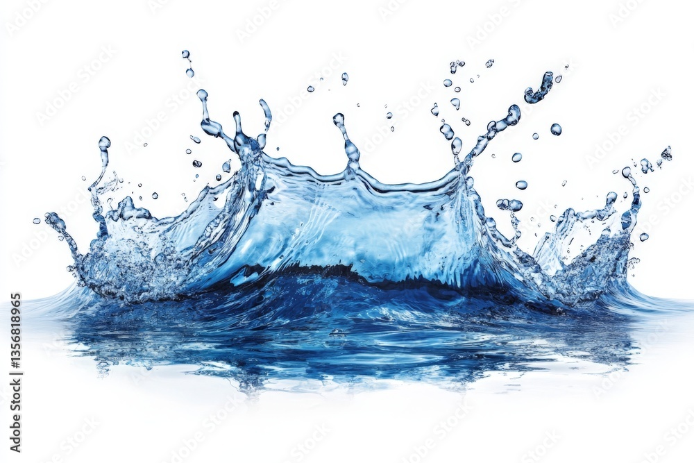 Aufkleber dynamic water splash captured in a clear environment showcasing the beauty of fluid motion and light