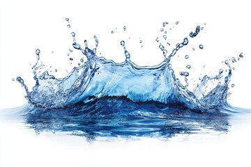 Dynamic water splash captured in a clear environment showcasing the beauty of fluid motion and light reflection