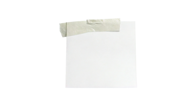 Paper message note reminder blank background office business white empty page label adhesive isolated on transparent white background. - Powered by Adobe