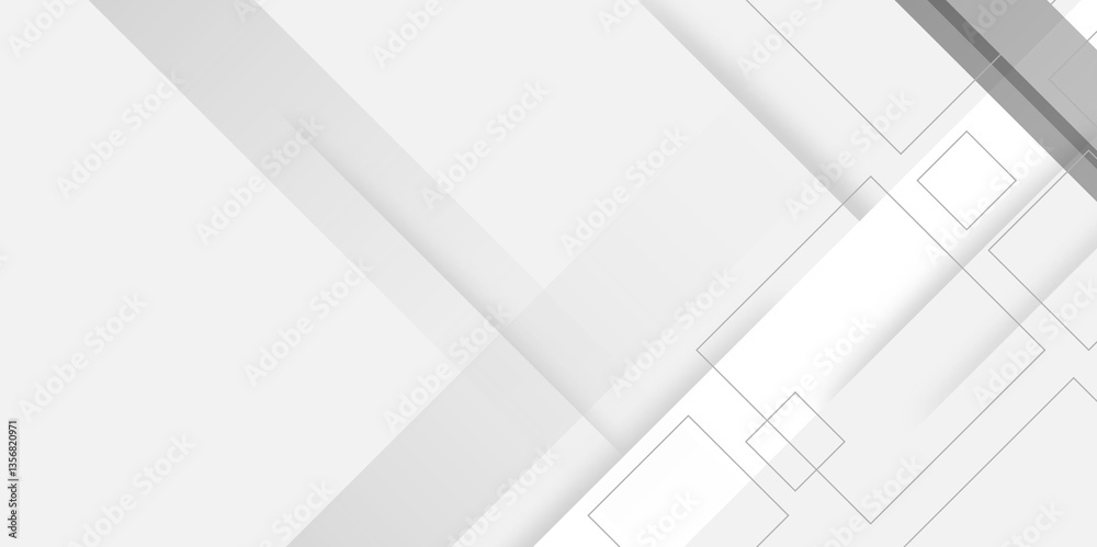Wall mural white, grey line cut paper abstract background. layer element vector for presentation design. abstra