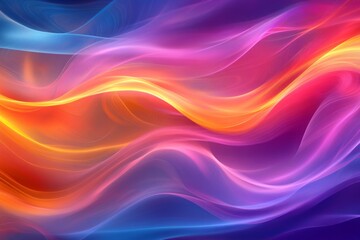 Obraz premium Colorful abstract waves create a vibrant atmosphere in a digital artwork showcasing fluid motion and dynamic energy