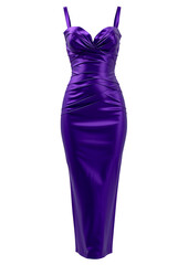 PNG Elegant royal purple satin cocktail dress isolated white and transparent background