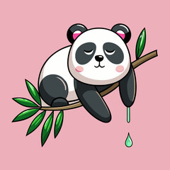 panda with a flower