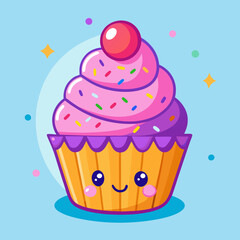 vector illustration of a cupcake