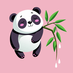 panda and bamboo