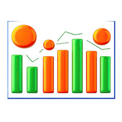 Abstract Colorful Bar Graph Representing Growth and Financial Success
