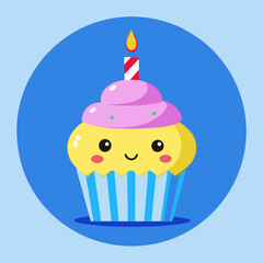 birthday cupcake with candles