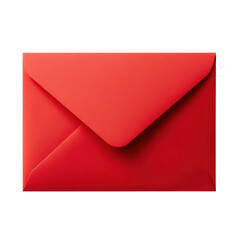 Red blank envelope mockup isolated on transparent background