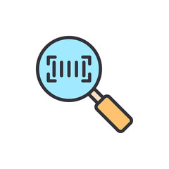 Barcode scanner colored icons, minimalist vector illustration ,simple transparent graphic element .Isolated on white background