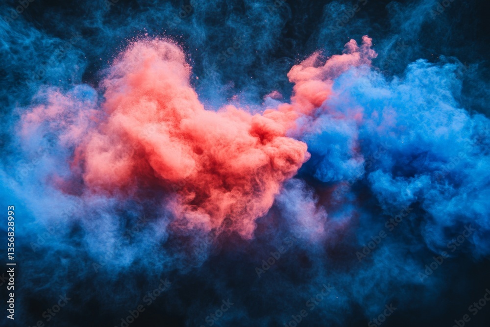 Aufkleber colorful smoke swirl creates a captivating visual display in a dark environment with vibrant hues