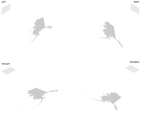 Isometric Dot Map of Alaska with Transparent Background