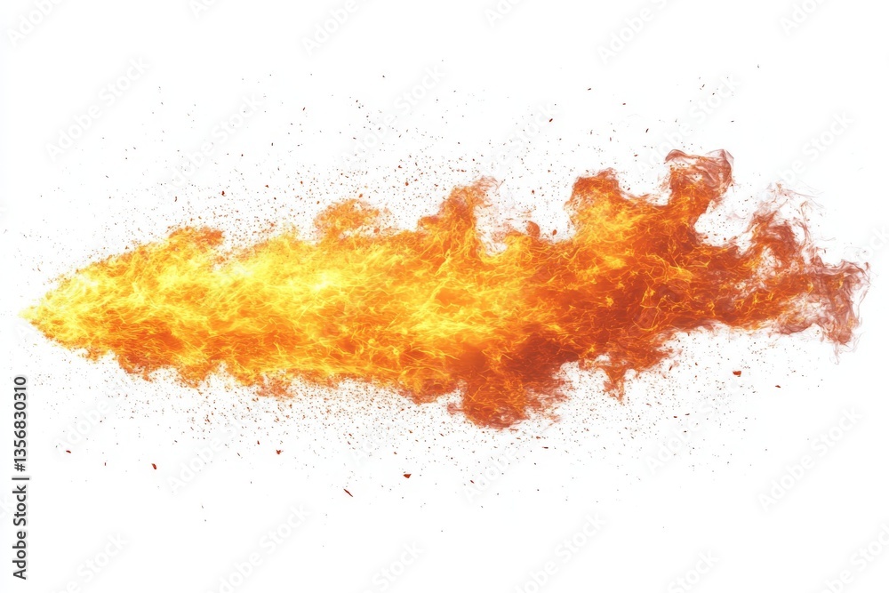 Poster dynamic flame burst creates an intense and vibrant fire effect with bright orange and yellow tones