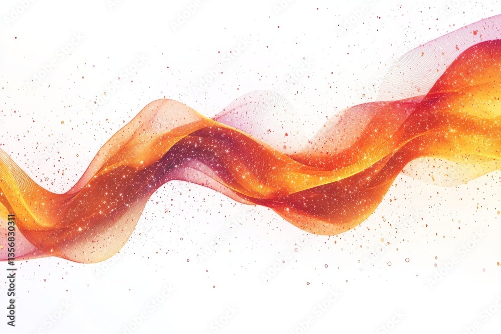 Aufkleber colorful abstract wave with shimmering sparkles illustrates fluid motion and artistic design in a vi