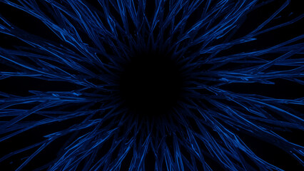 Fototapeta premium A 3D representation showcasing blue lines of technology that diverge