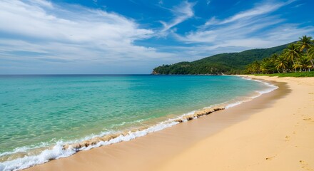 Fototapeta premium tropical beach with blue sky