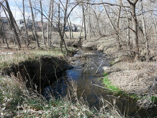 Trail along the creek in early spring, Colorado
