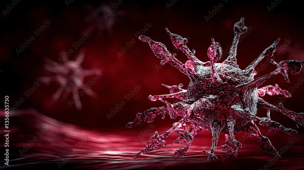 Aufkleber digital artwork of virus outbreak microscopic pathogens in a scientific laboratory