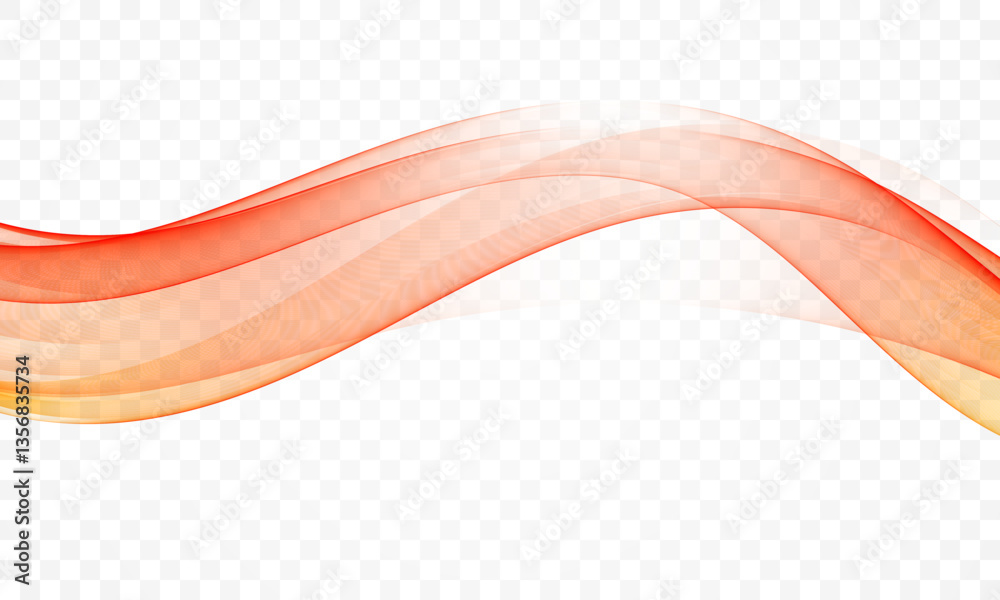 Wall mural vector transparent transparent smoky wave flow, abstract wave background, design element.