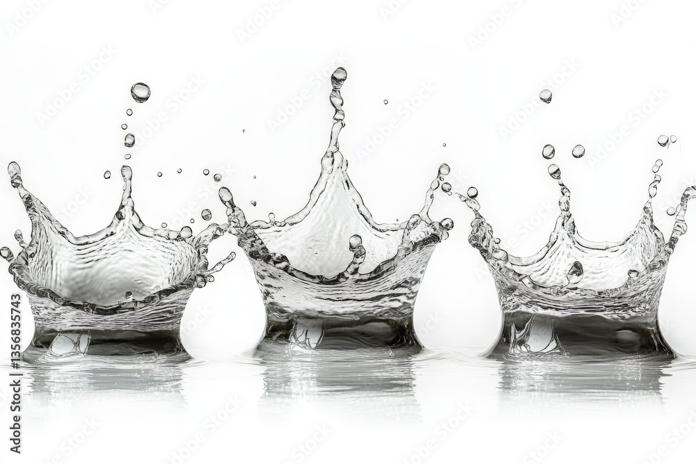 Fototapete water droplets create intricate splashes in a mesmerizing display of motion and beauty