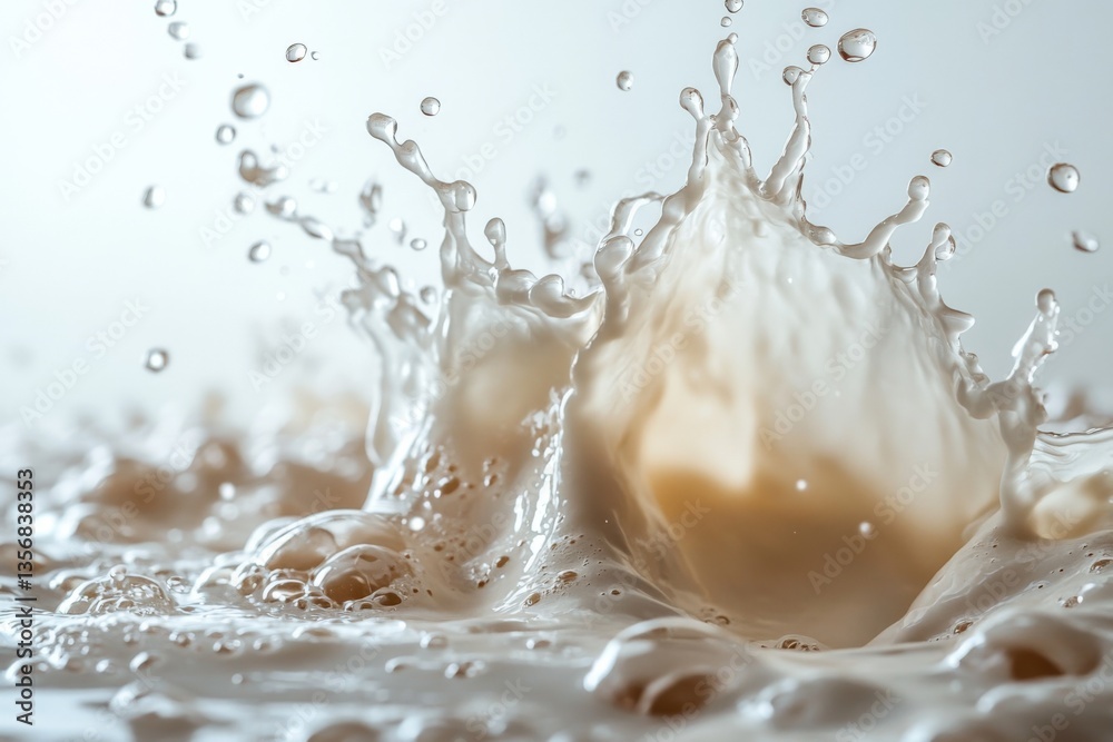 Leinwandbilder milk splashes dramatically in an artistic display, capturing motion and texture in a bright setting