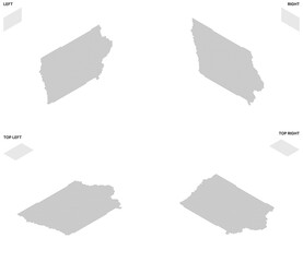 Isometric Dot Map of Iowa with Transparent Background