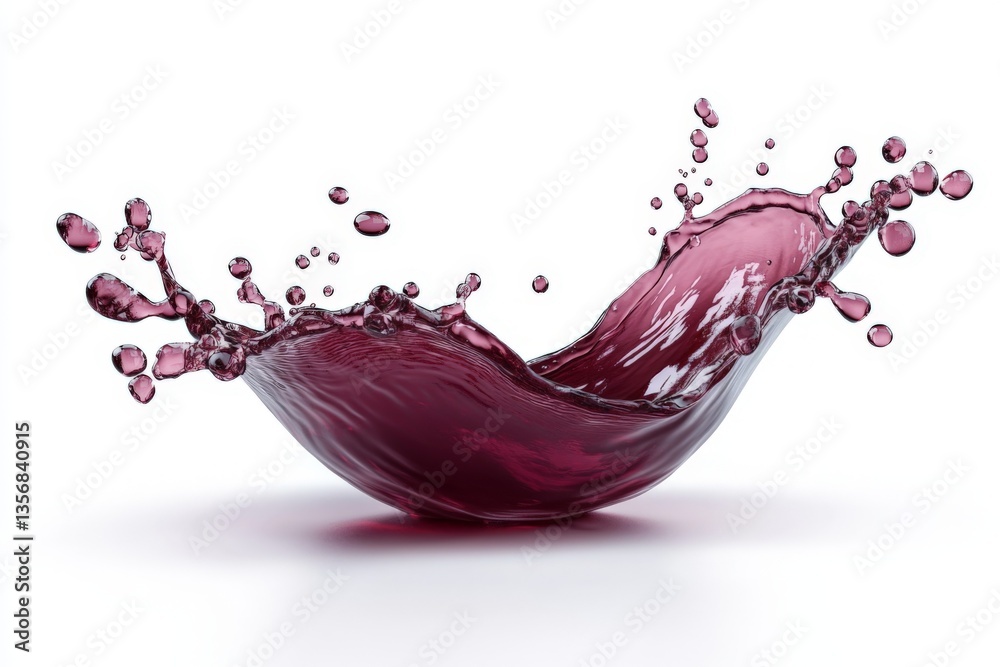 Aufkleber Splash of red liquid creating an abstract shape on a white background in a high contrast setting