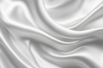 Smooth white satin fabric draped elegantly, showcasing soft folds and shimmering texture in a well-lit setting