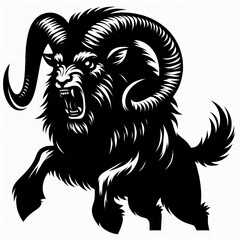 Obraz premium Silhouettes of a sheep and lamb