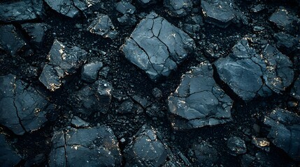 Detailed close-up of a cracked surface highlighting geological features relevant to cyanide leaching processes