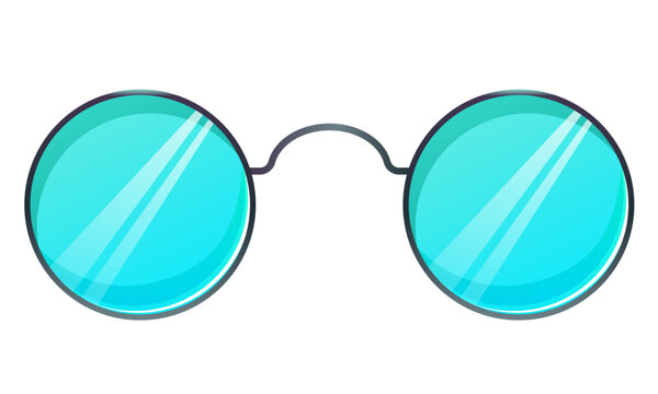 Pince-nez with bright blue lenses