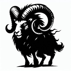 Fototapeta premium Sheep silhouette isolated on white background