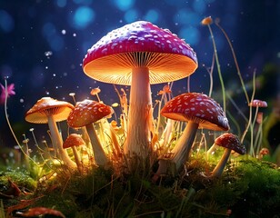 Fototapeta premium キノコ 植物 ファンタジー 幻想的
