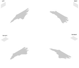 Isometric Dot Map of North Carolina with Transparent Background