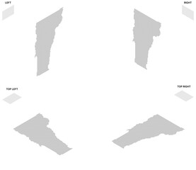 Isometric Dot Map of Vermont with Transparent Background
