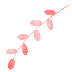watercolor pink leaves	