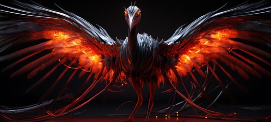 Epic War Lyrebird Monster transform, ai generative