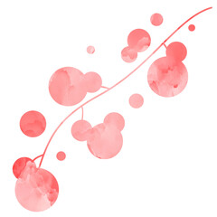 watercolor pink leaves	