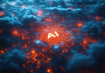 A computer chip with the letters AI on it