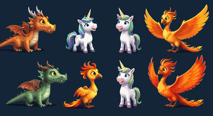 Fantasy Creatures - Dragons, Unicorns, and Phoenixes