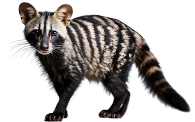 Civet Cat isolated on a empty plain background