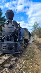 Fototapeta premium historical steam train Cerny Balog Slovakia