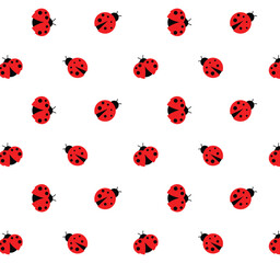 Seamless Ladybug Pattern Vector Background