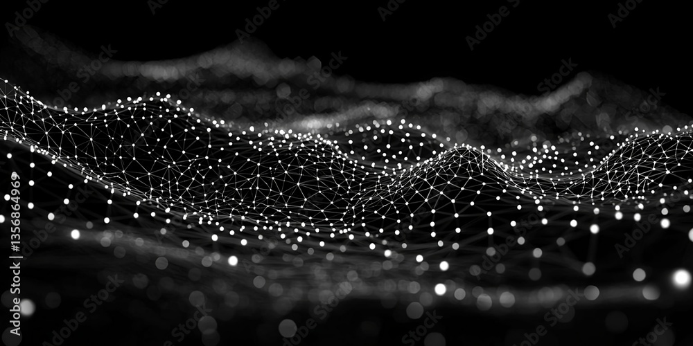 Wall mural ai neural nets. futuristic background of artificial intelligence neural networks. black background. 
