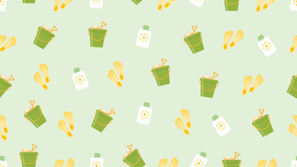 Summer seamless pattern background. Summer icon illustration pattern. Summer icon background. Perfect for fabrics, textile, wallpaper, and decor