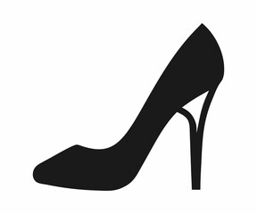 Elegant black high heel shoe silhouette.